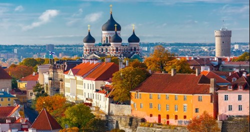 The skyline of Tallin, the capital of Estonia